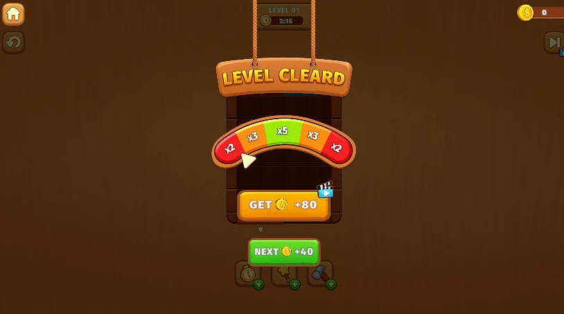 Wood Color Block Win Screen - Game screenshot